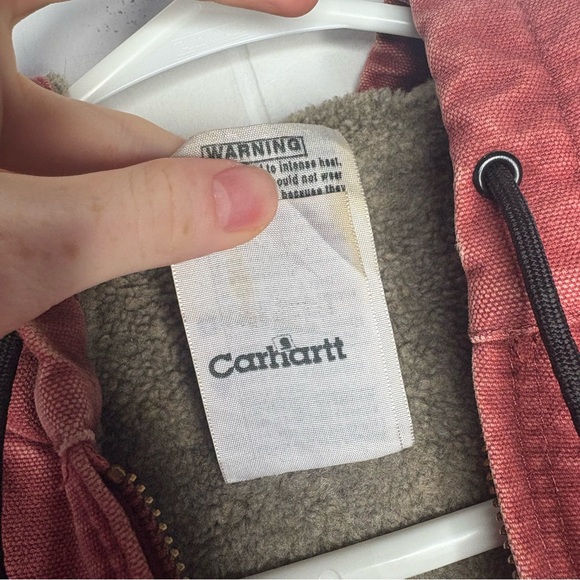 Vintage Y2K Carhartt Hooded Pink Rose Detroit Jacket Pink WJ141 VRS Women's XS - Picture 8 of 13